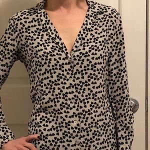 EUC Equipment silk blouse with hearts